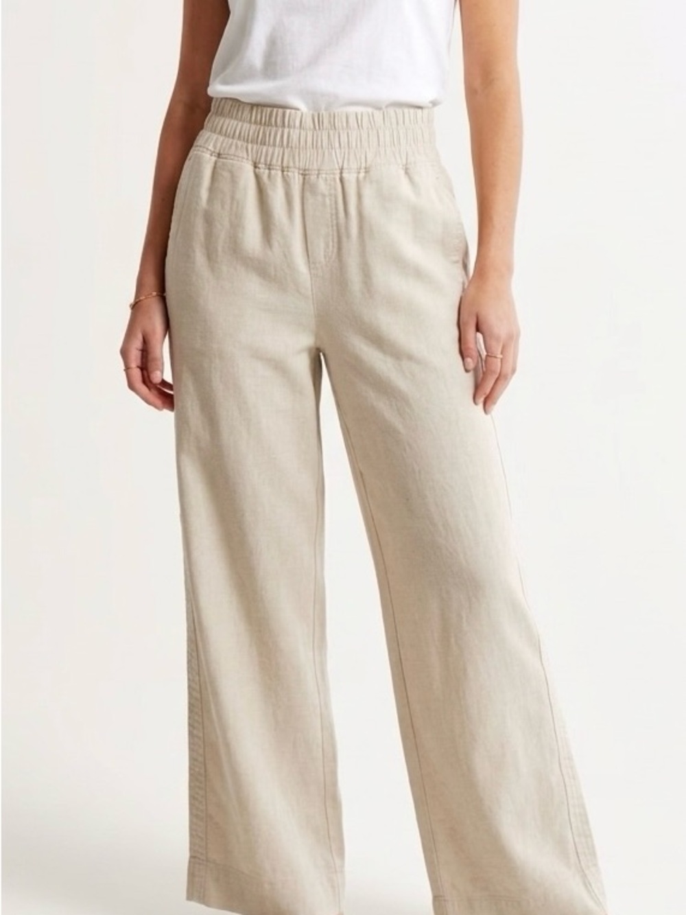 Quince Flax Linen Wide Leg Pants XS Neutral Coastal Granddaughter Minimalist